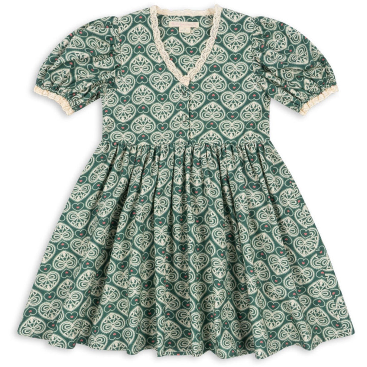 Konges Sløjd Lacy Green Coeur Lace Kjole GOTS