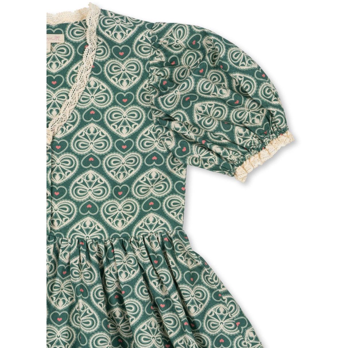 Konges Sløjd Lacy Green Coeur Lace Kjole GOTS