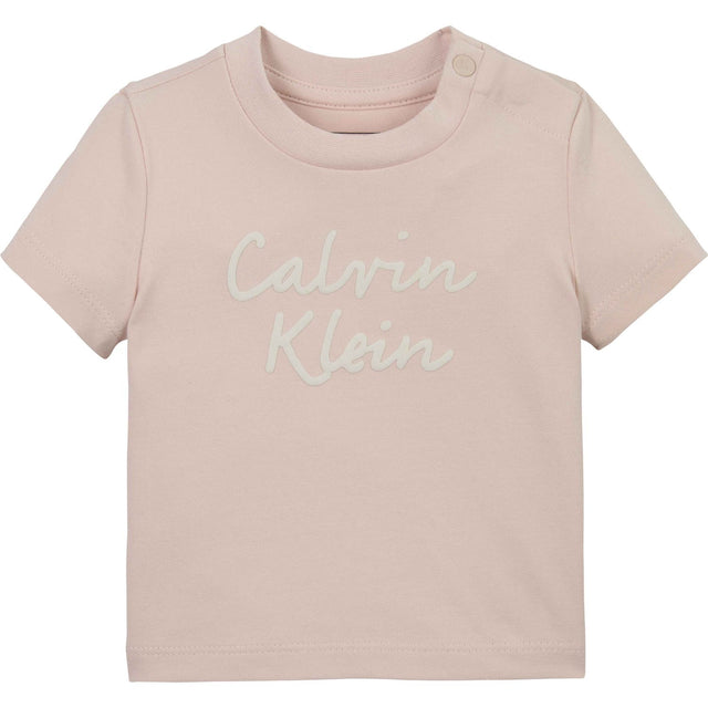 Calvin Klein Silver Peony Colour Logo Ss T-Skjorte
