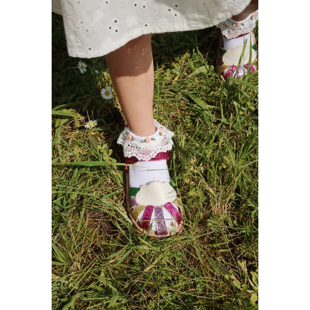 Konges Sløjd Optic White 2 Pak Lace Strømper