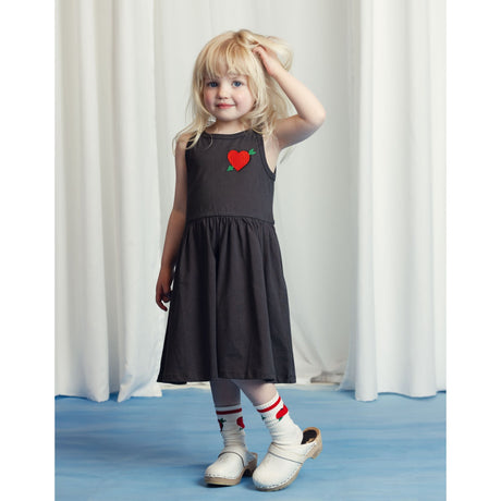 Mini Rodini Black Arrowed Heart Embroidery Tank Kjole