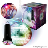 Party Funlight Party Sæt - Rotating Mirror Ball With LED And Motor