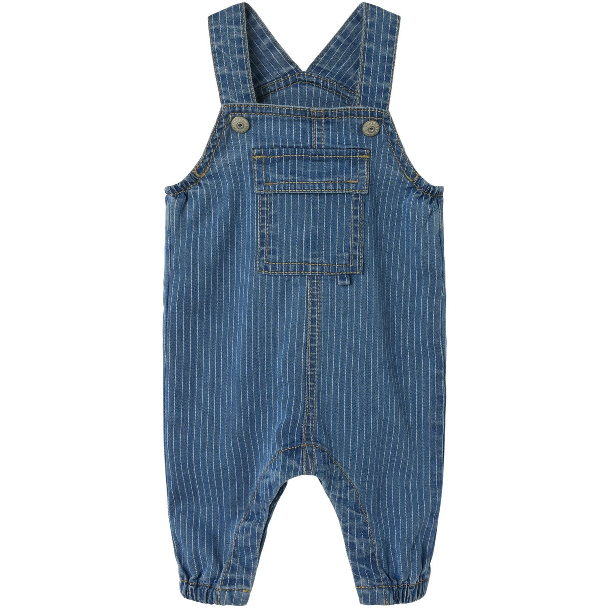 Name It Medium Blue Denim Devin Stripe Denim Overall