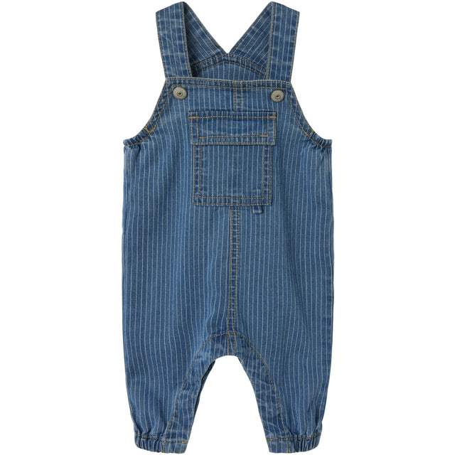 Name It Medium Blue Denim Devin Stripe Denim Overall