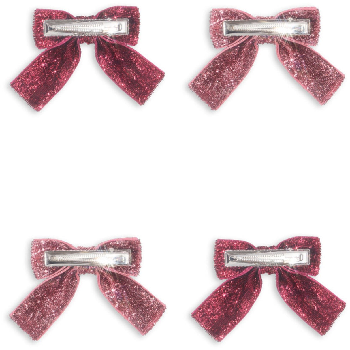 Konges Sløjd Pink Mix 4 Pack Glitter Sløjfe Hårspænder