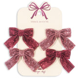 Konges Sløjd Pink Mix 4 Pack Glitter Sløjfe Hårspænder