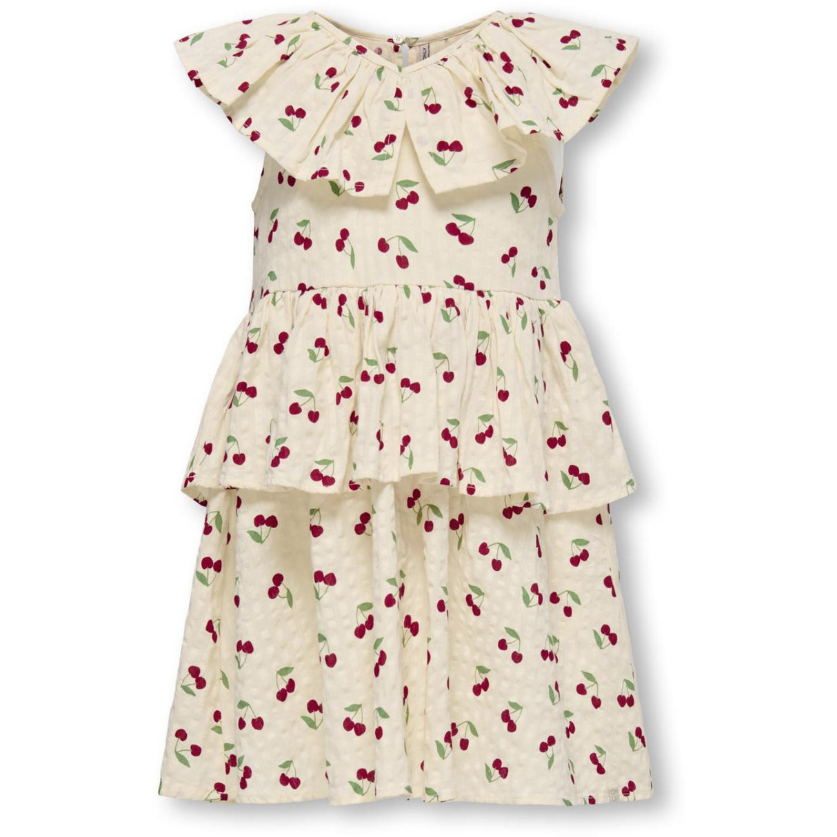 Kids ONLY MINI Whitecap Gray Cherrie AOP Cerise Layered Kjole AOP