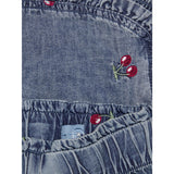 Kids ONLY MINI Medium Blue Denim Cherry Embroidery Dandy Cherry Flæse Denim Shorts
