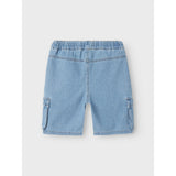 Name It Light Blue Denim Stripes Ryan Cargo Denim Shorts
