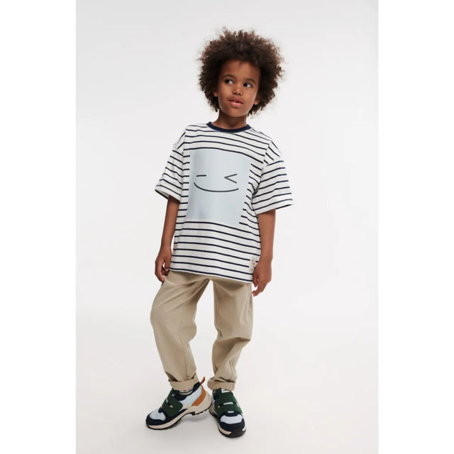 LIEWOOD Smiley / Stripe Classic Navy / Creme De La Creme Tyler Placement Shortsleeve T-shirt
