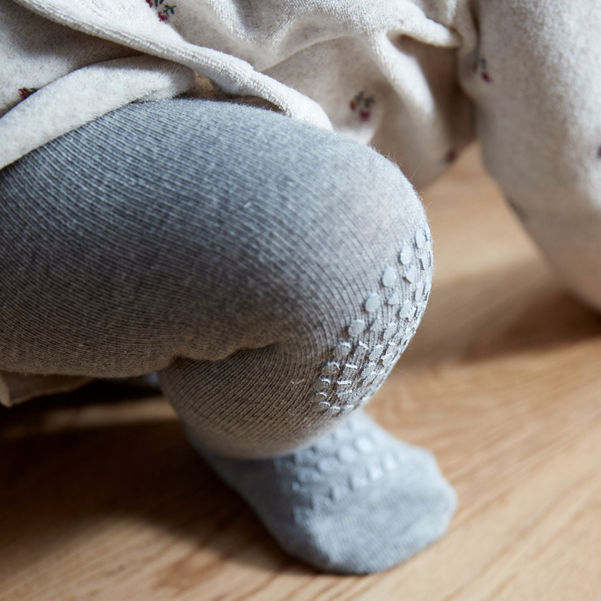 Gobabygo Grey Melange Crawling Strømpebukser Organic Bomuld