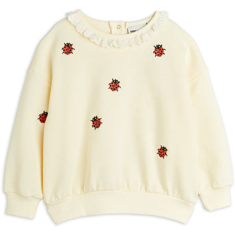 Mini Rodini Offwhite Ladybugs Embroidery Lace Sweatshirt