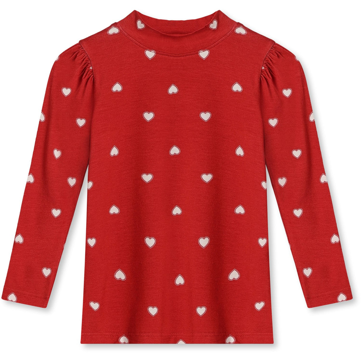 Fliink Pompeian Red Aop Kelly Puff Ls Bluse