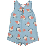 Bobo Choses Lys Blue Morning Egg All Over Denim Playsuit