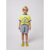 Bobo Choses Light Blue Morning Egg All Over Woven Bermuda Shorts