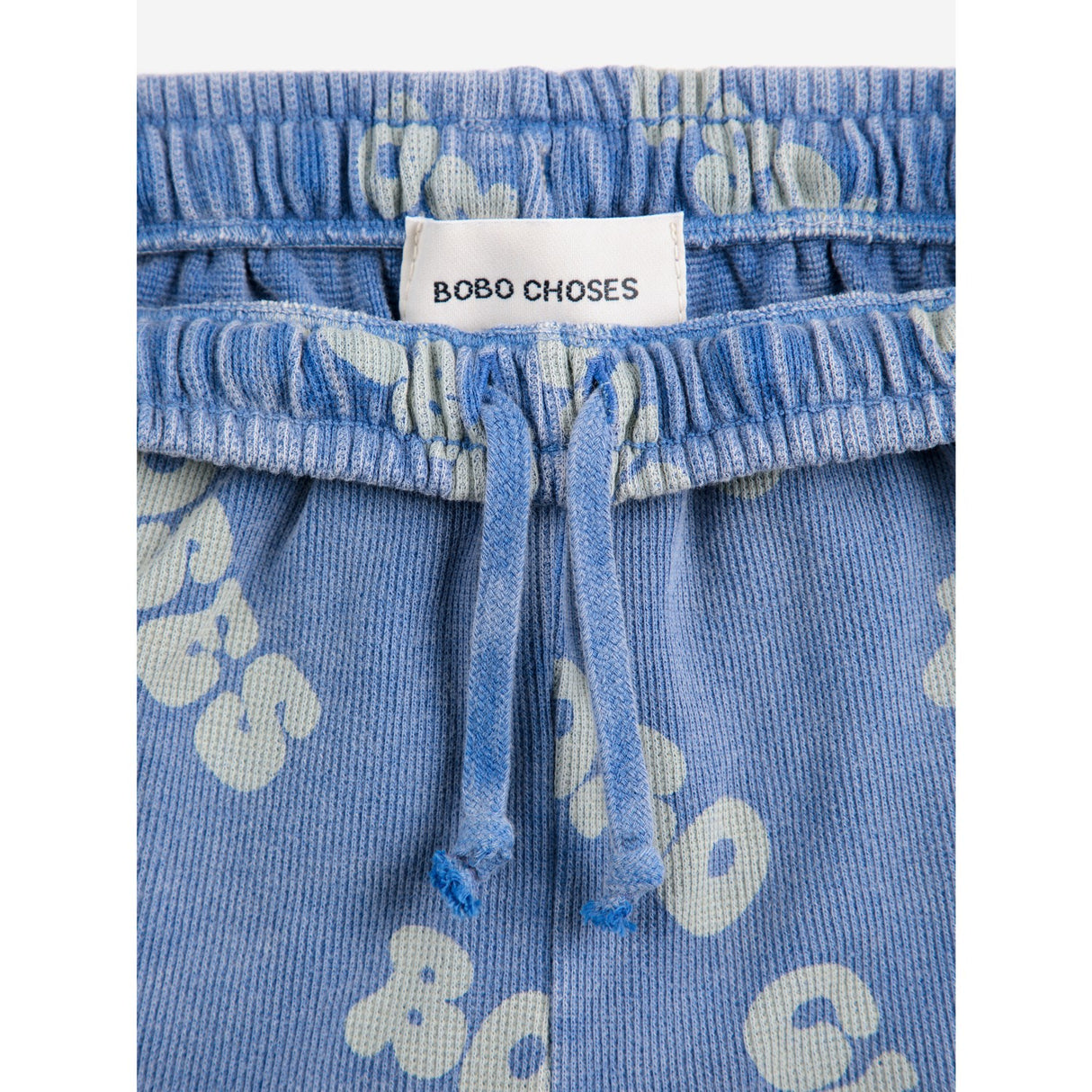Bobo Choses Blue Wavy All Over Waffle Bermuda Shorts