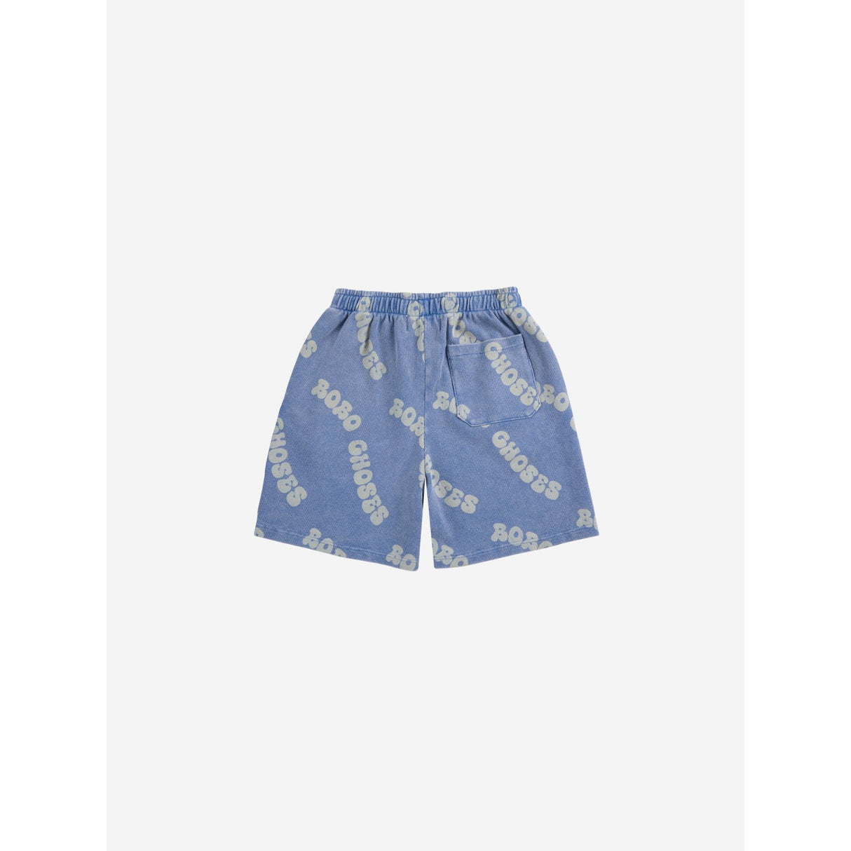 Bobo Choses Blue Wavy All Over Waffle Bermuda Shorts