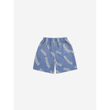 Bobo Choses Blue Wavy All Over Waffle Bermuda Shorts