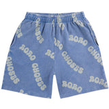 Bobo Choses Blue Wavy All Over Waffle Bermuda Shorts