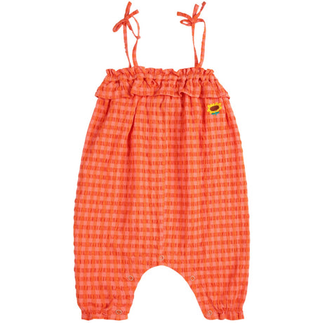 Bobo Choses Coral Pink Vichy Woven Overall