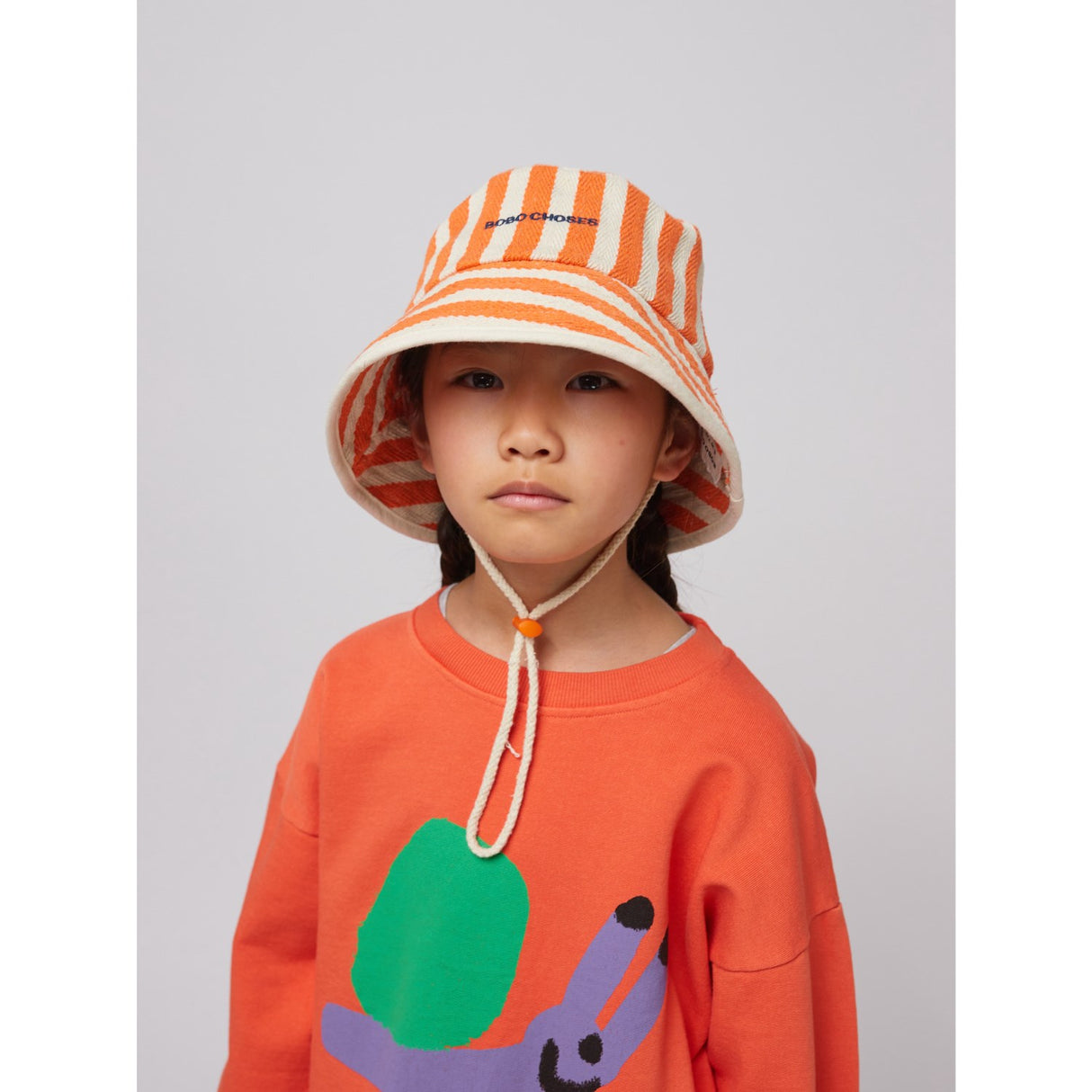 Bobo Choses Orange Striped Bøllehat