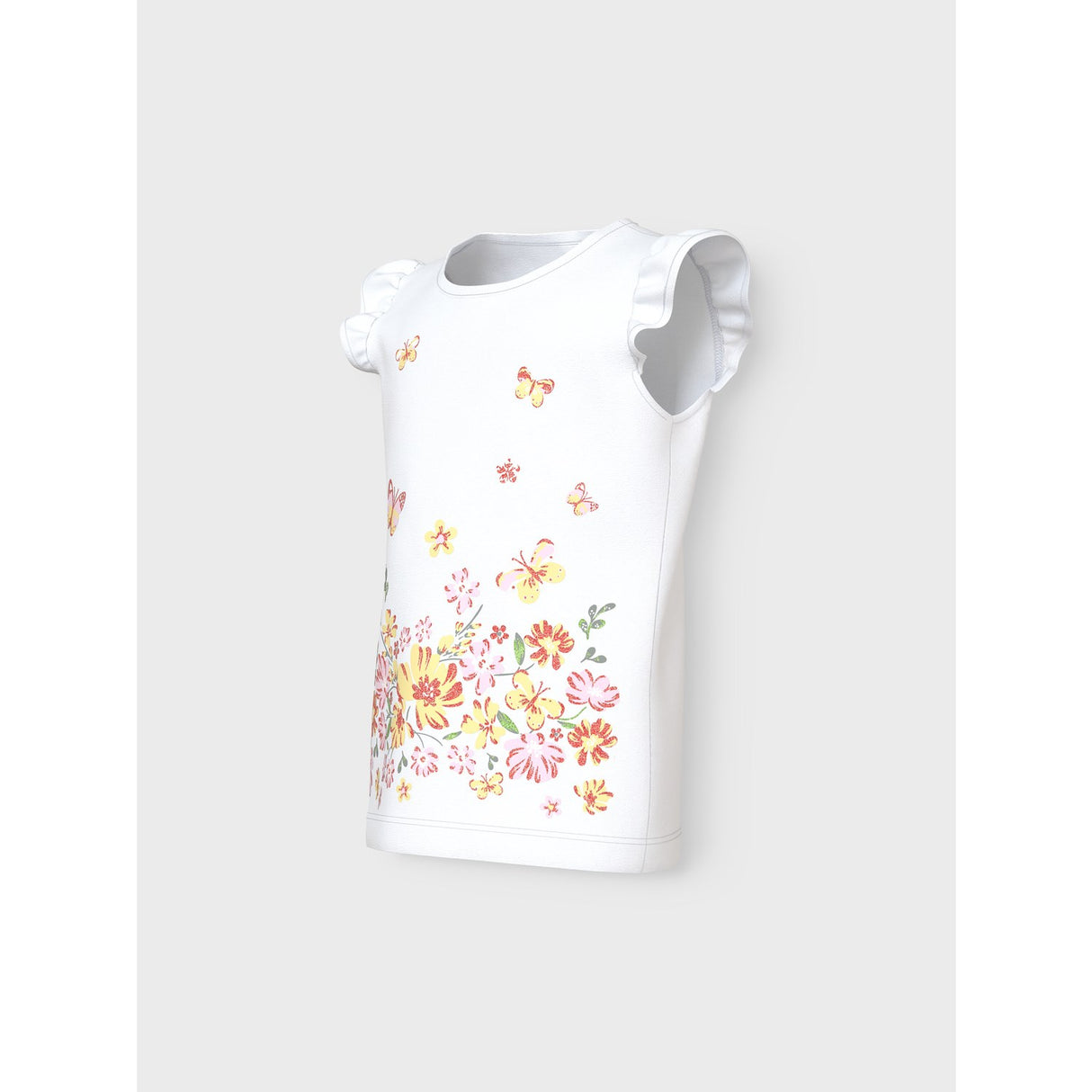 Name It Bright White Yellow Flower Vayana Capsl Top
