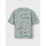 Name It Aqua Gray Tone Dino Valther Regular T-Shirt