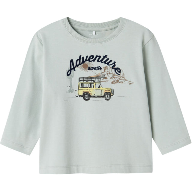 Name It Aqua Gray Hako Regular Bluse