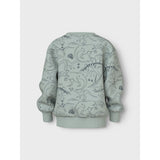 Name It Aqua Gray Tone Dino Vermo AOP Regular Sweatshirt