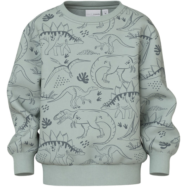 Name It Aqua Gray Tone Dino Vermo AOP Regular Sweatshirt