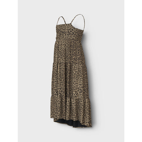 Name It Black Leopard AOP Vinaya Strop Maxi Kjole