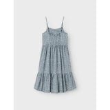 Name It Aqua Gray Leo Jilli Strop Midi Kjole