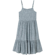 Name It Aqua Gray Leo Jilli Strop Midi Kjole