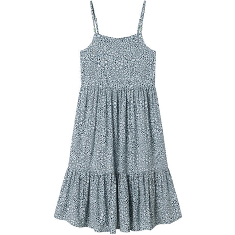 Name It Aqua Gray Leo Jilli Strop Midi Kjole