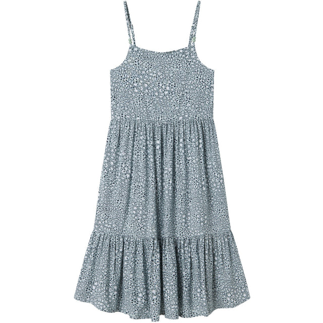 Name It Aqua Gray Leo Jilli Strop Midi Kjole