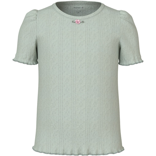 Name It Aqua Gray Jsilke Slim T-Shirt