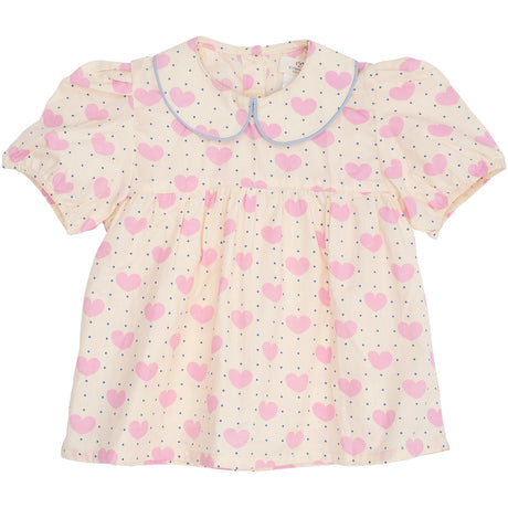 COPENHAGEN COLORS Heart Aop Heart & Dots Bluse