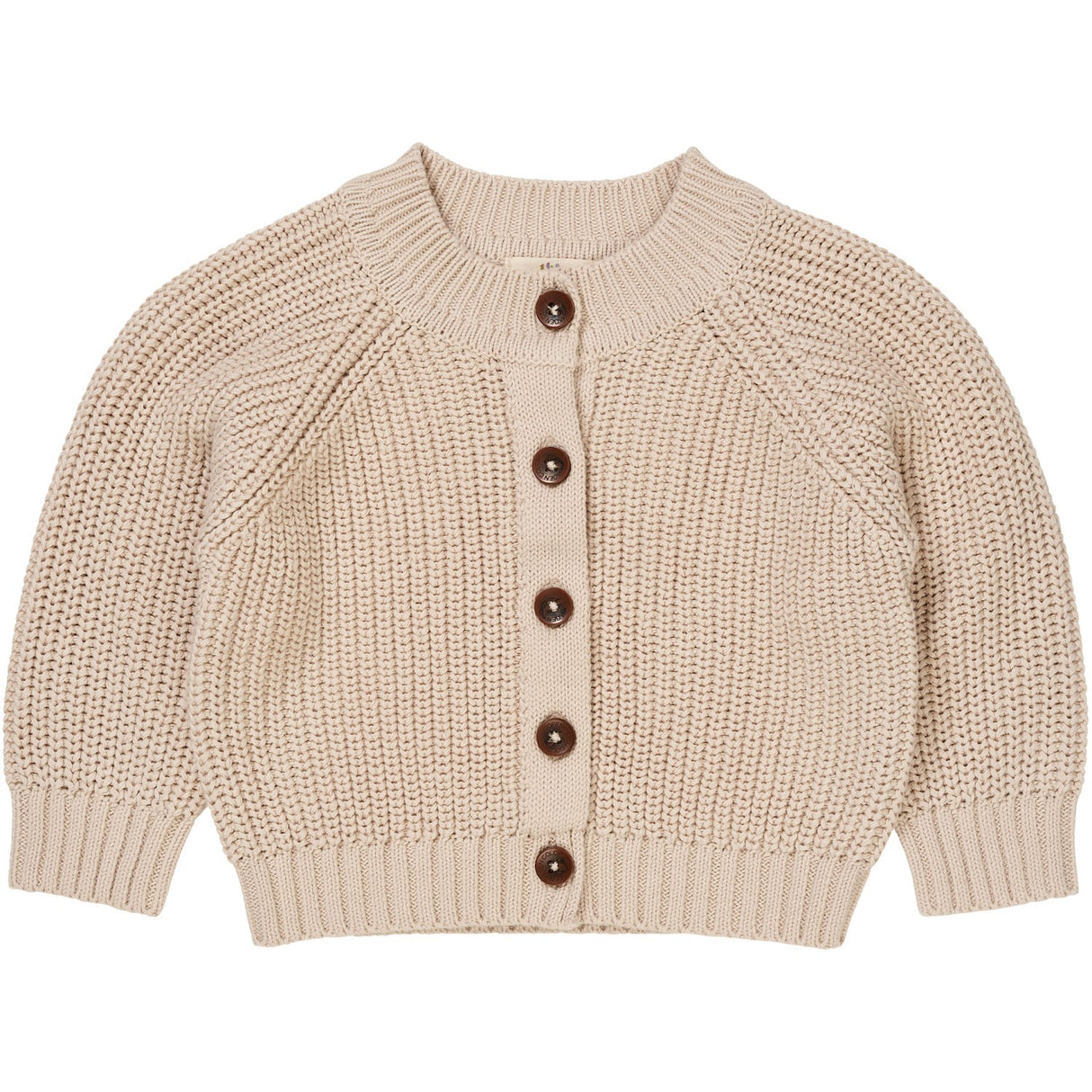 COPENHAGEN COLORS Beige Strikket Classic Rib Cardigan