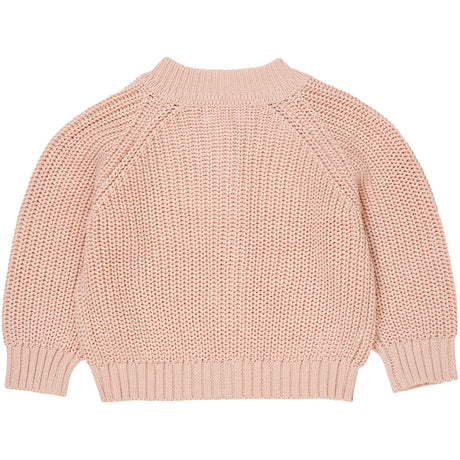COPENHAGEN COLORS Dusty Rose Strikket Classic Rib Cardigan