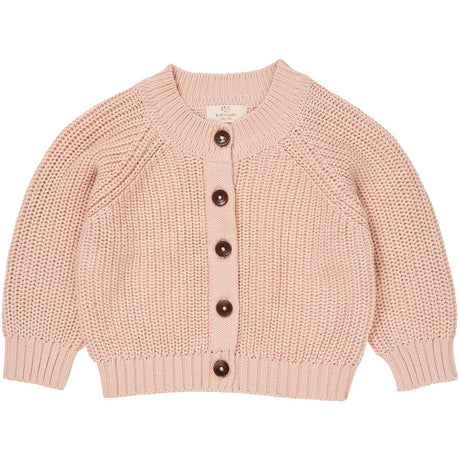 COPENHAGEN COLORS Dusty Rose Strikket Classic Rib Cardigan