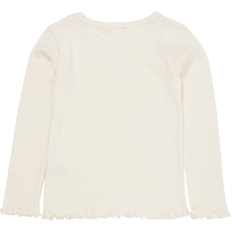 COPENHAGEN COLORS Cream Summer Pointelle Ls Bluse