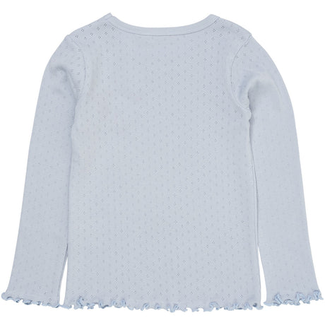 COPENHAGEN COLORS Dusty Blue Summer Pointelle Ls Bluse