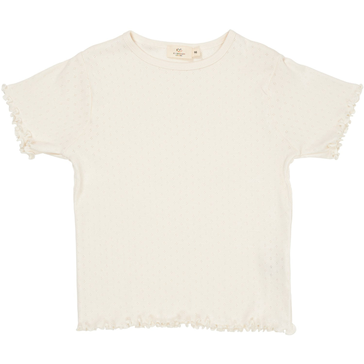 COPENHAGEN COLORS Cream Summer Pointelle T-Shirt