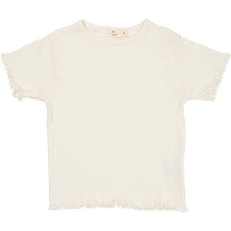 COPENHAGEN COLORS Cream Summer Pointelle T-Shirt