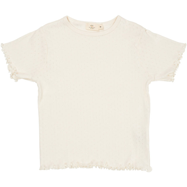 COPENHAGEN COLORS Cream Summer Pointelle T-Shirt