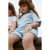 COPENHAGEN COLORS Dusty Blue Summer Pointelle T-Shirt