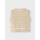 Lil'Atelier Turtledove Gray Morn Boa Strik Vest