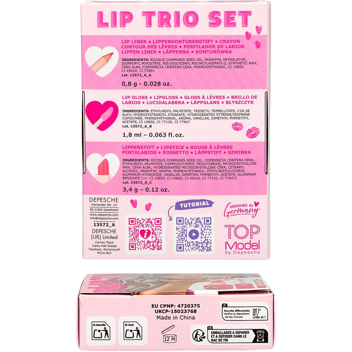TOPModel Beauty And Me Lip Trio Sæt