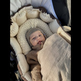 COPENHAGEN COLORS Brown With Cream Solid Stripe Organic Multifunctional Babylift Vol. 2