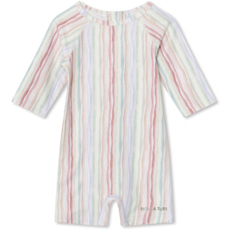 Mini A ture Wavy Stripes Goldie 3/4 Printed Badeheldragt. GRS